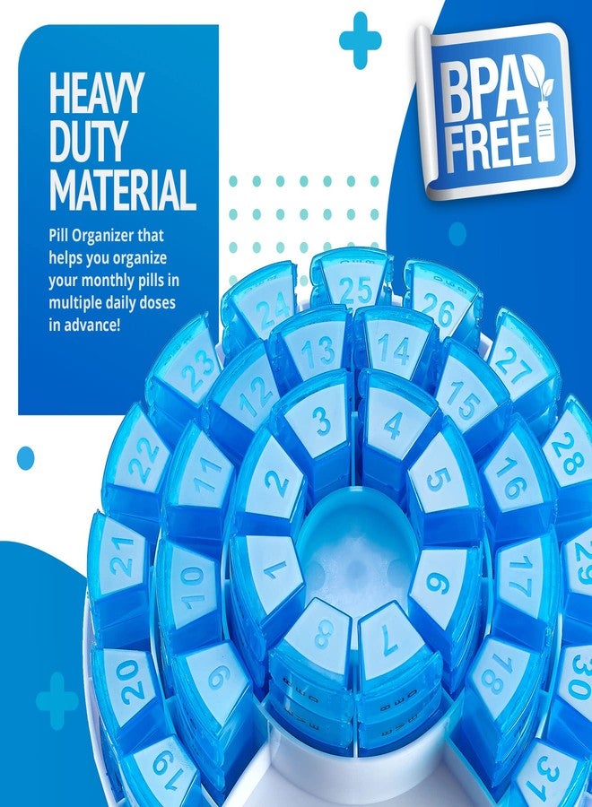 ميدكا علبة حبوب شهرية من MEDca - تنظيم ذكي للأدوية الموصوفة مع قسم للجرعات اليومية المتعددة، وأقسام قابلة للإزالة، مثالية للسفر - Image 3